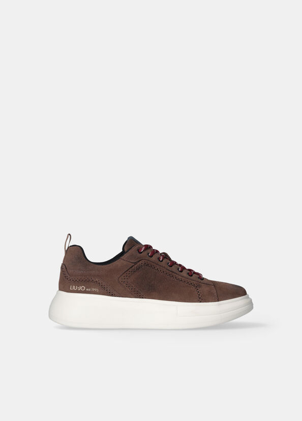 Sneakers platform in suede