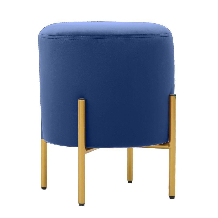 VELVET - Pouf design rembourré en velours avec pieds en laiton