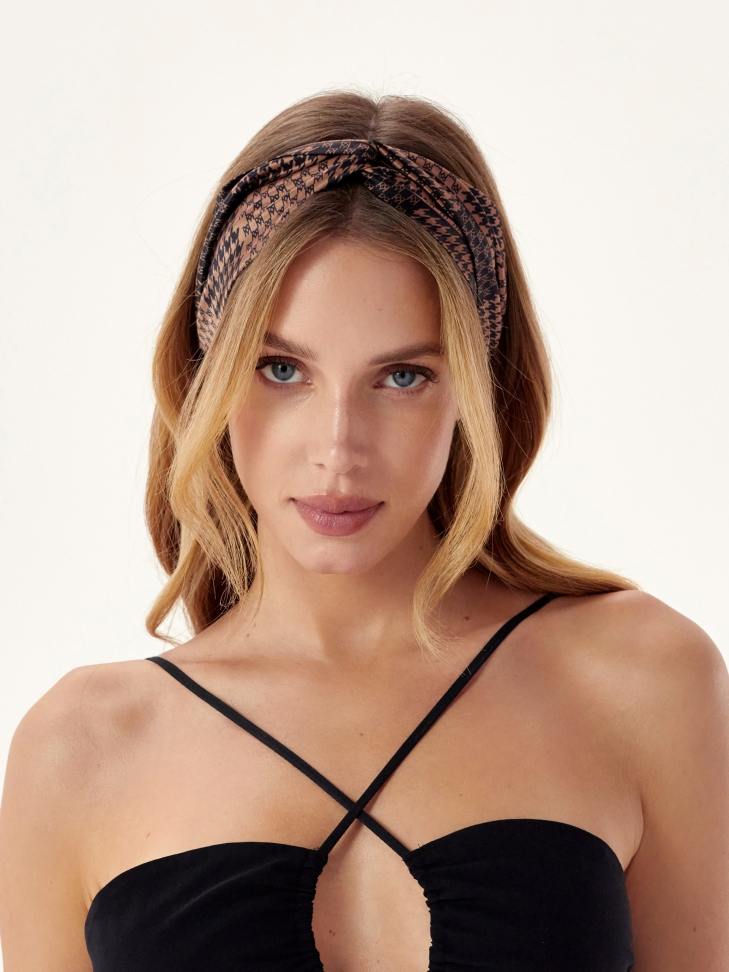 Grey headband with KAZAR monograms