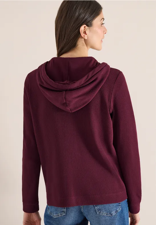 Langarm Jacke mit Kapuze und Taschen