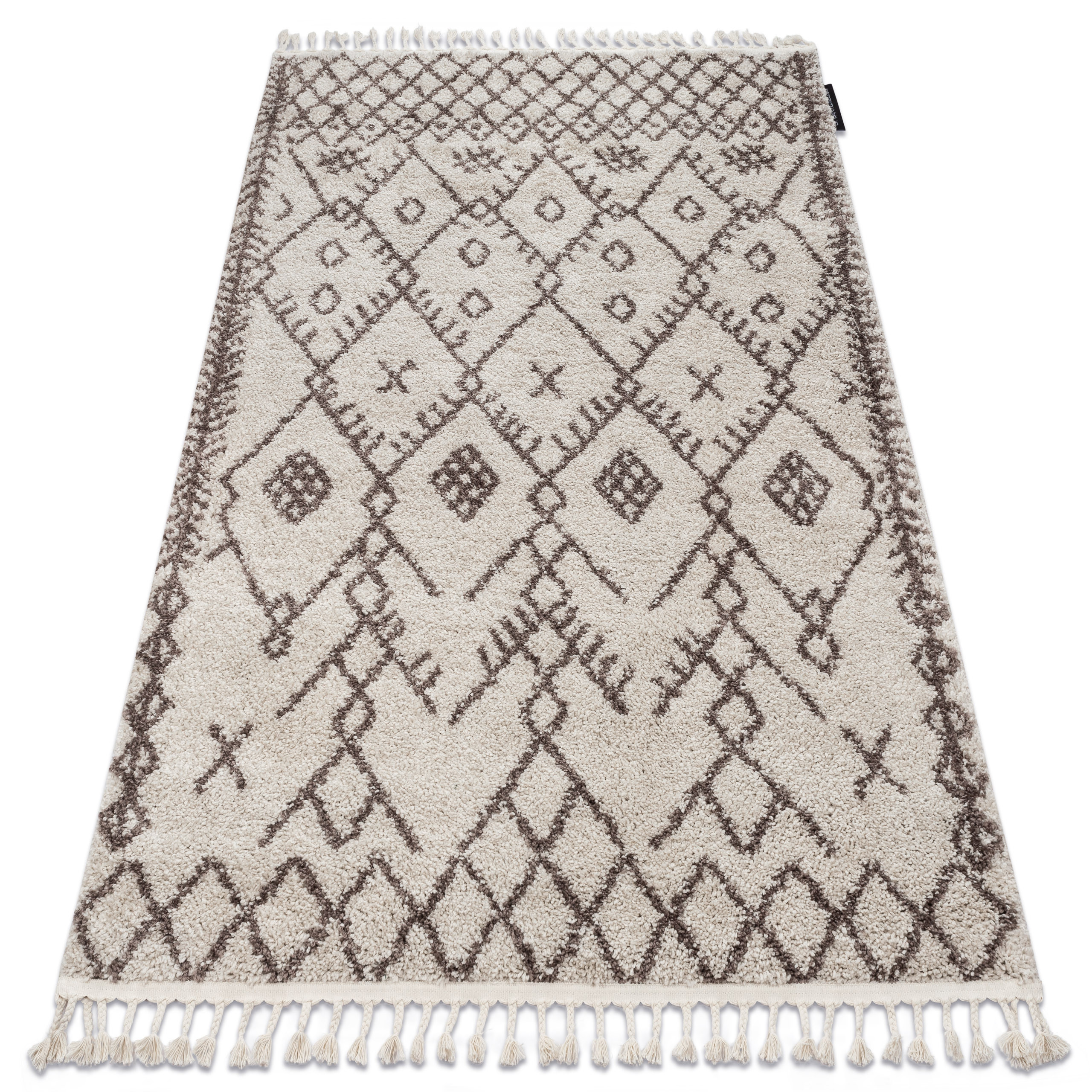 Dywan BERBER TANGER B5940 krem / brąz Frędzle berberyjski 80x150 cm