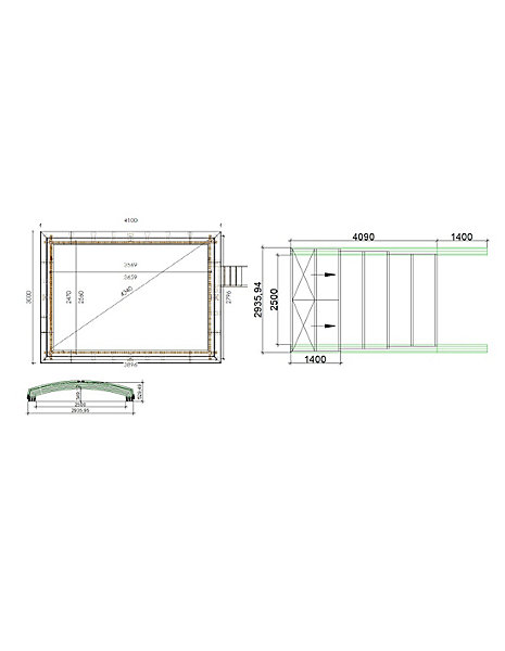 Abri de piscine Skyline pour les modèles 4,10x3 m - BAS85, BAS785 - polycarbonate massif 3 mm - Couleur Ral7037 Gris- ECO320