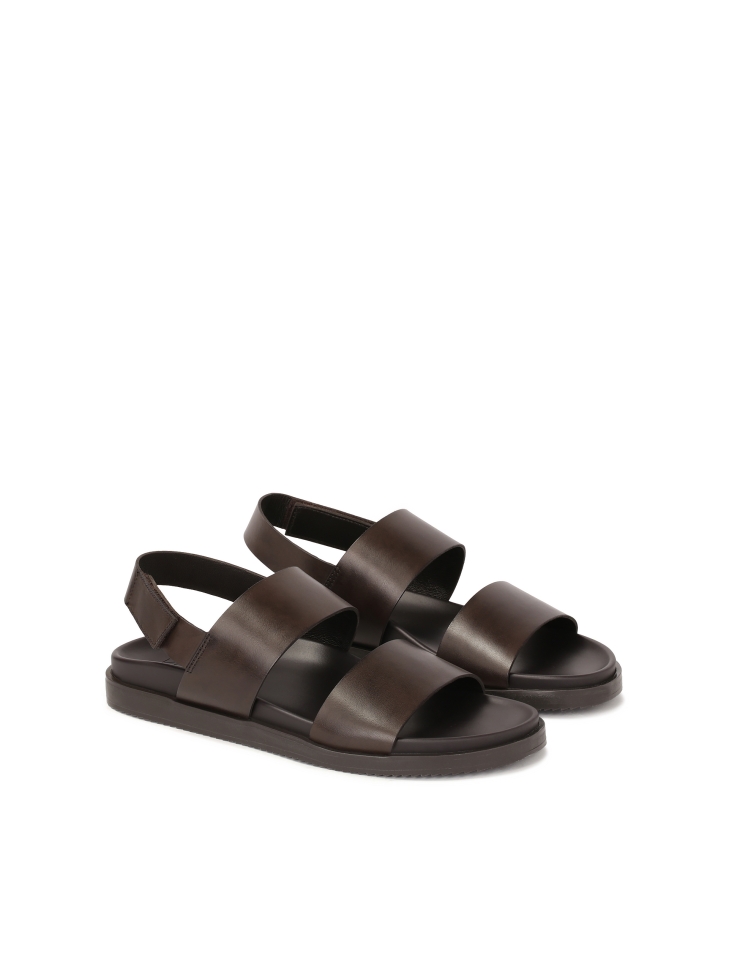 Brown leather men's sandals