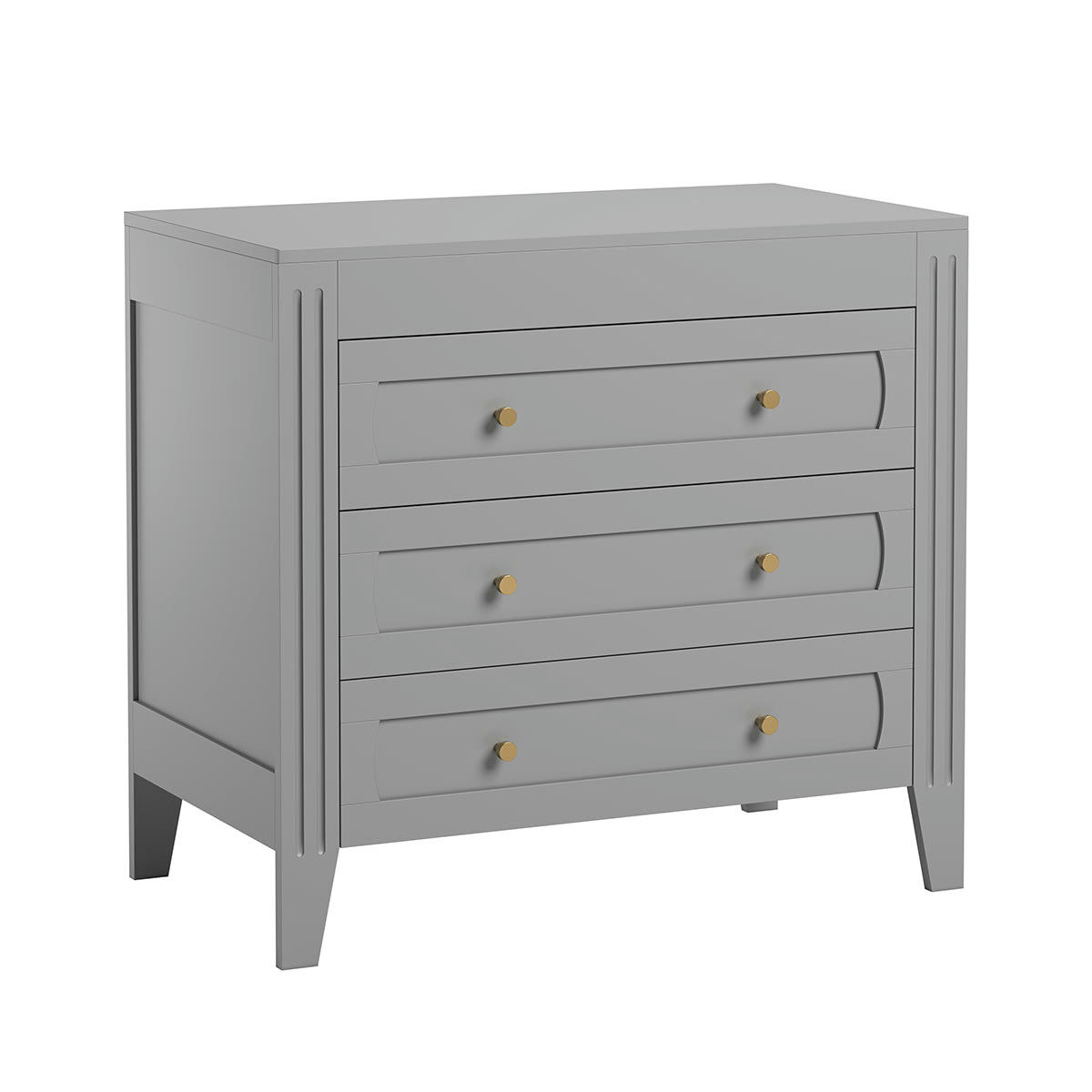 MILENNE - Commode 3 tiroirs gris