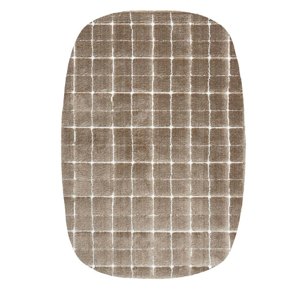 BYRON V - Tapis contemporain ovale brun 200x290 cm