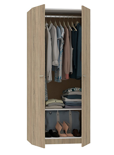 Armoire placard / meuble de rangement coloris cambrian - Hauteur 180 x Longueur 79 x Profondeur 52 cm