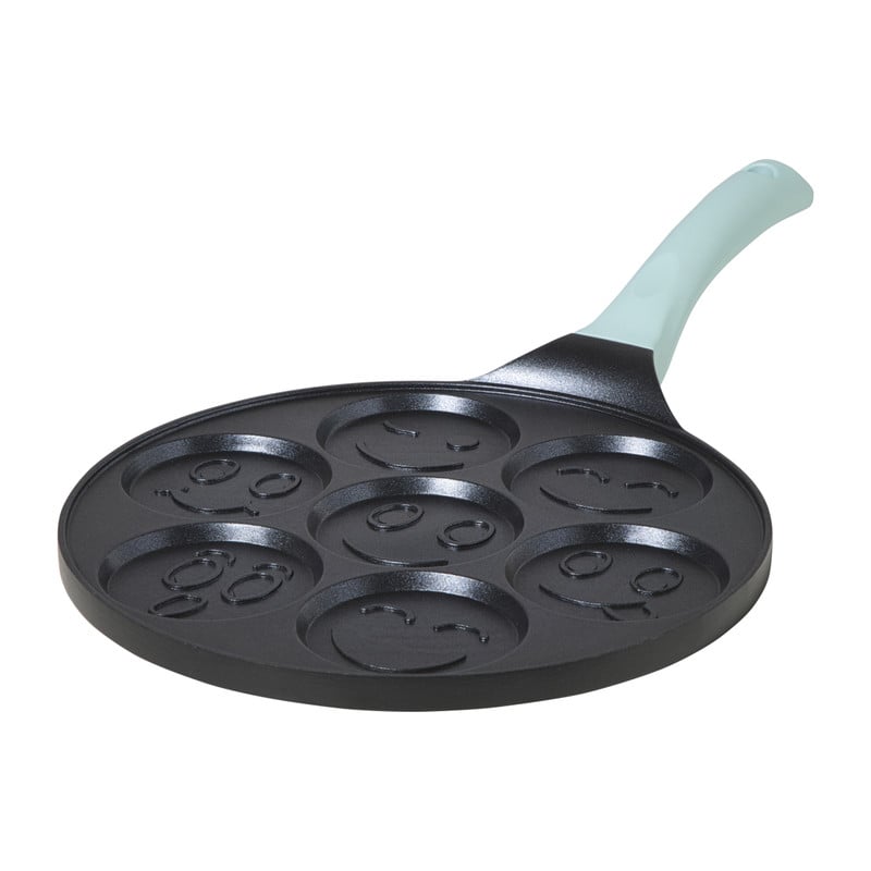 Pannenkoekenpan smileys - zwart/groen - &Oslash;26 cm