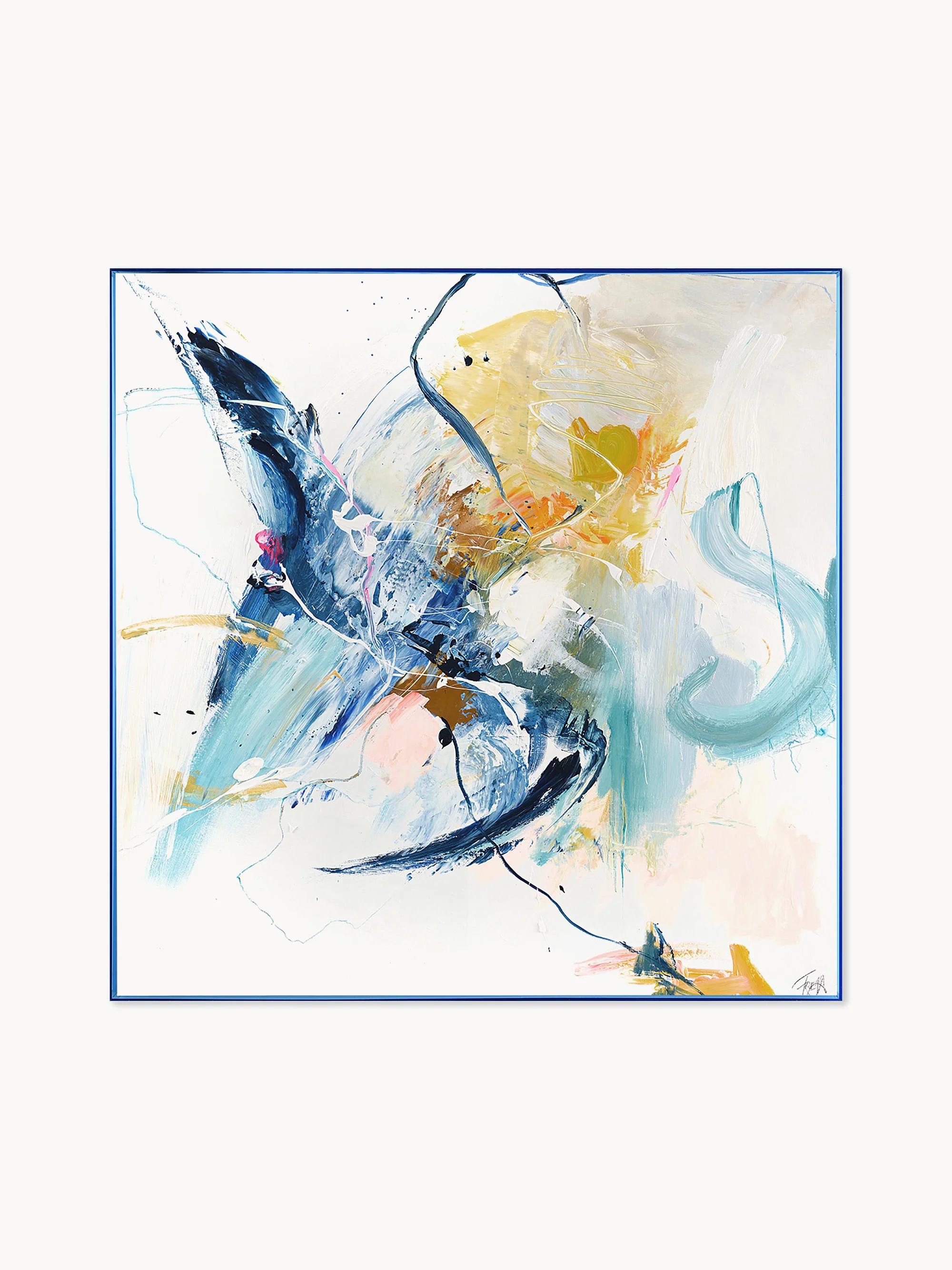 Gerahmter Leinwanddruck Confidential Blue, handveredelt