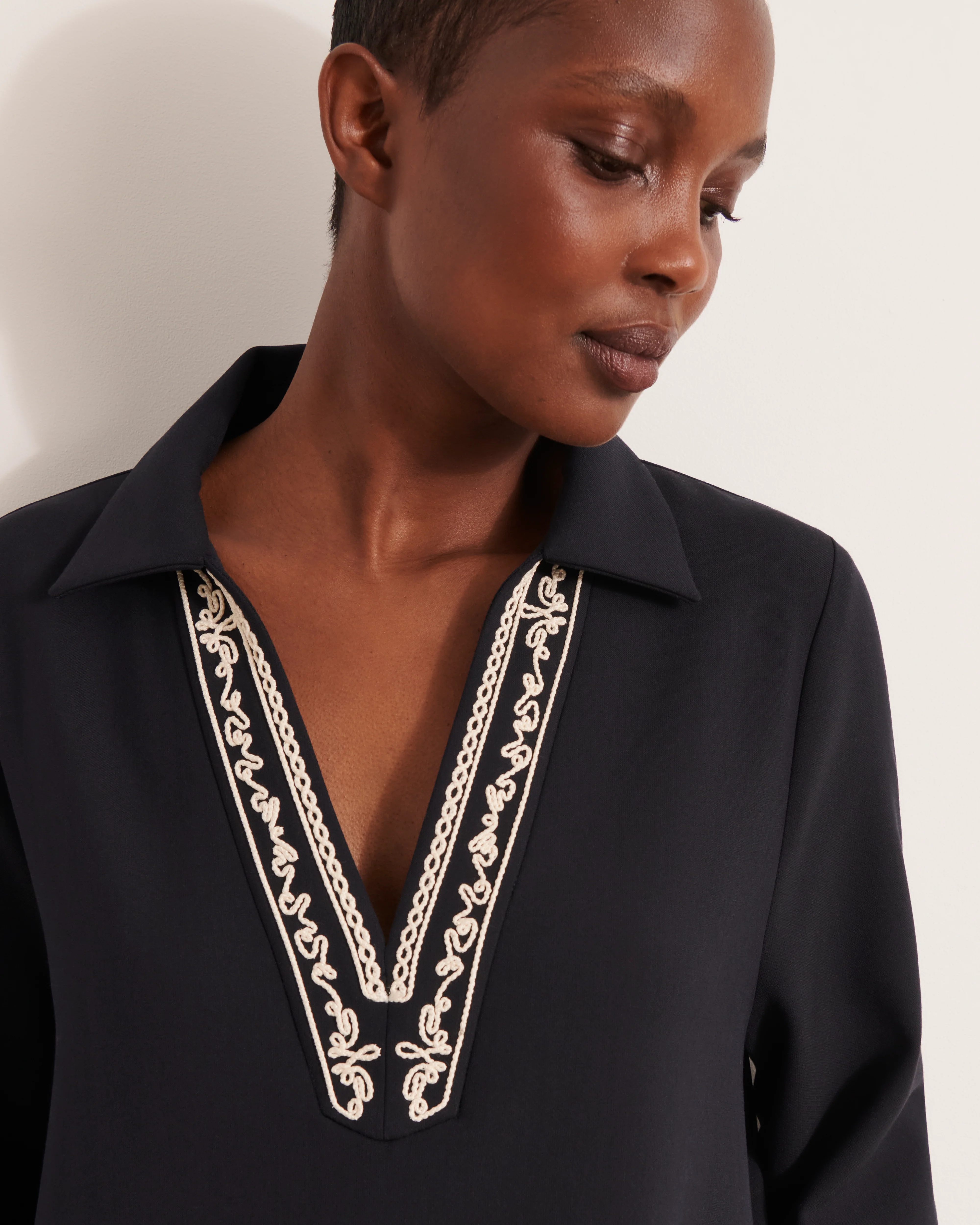 Robe brodée longueur genou RUFLETTE/12173/317