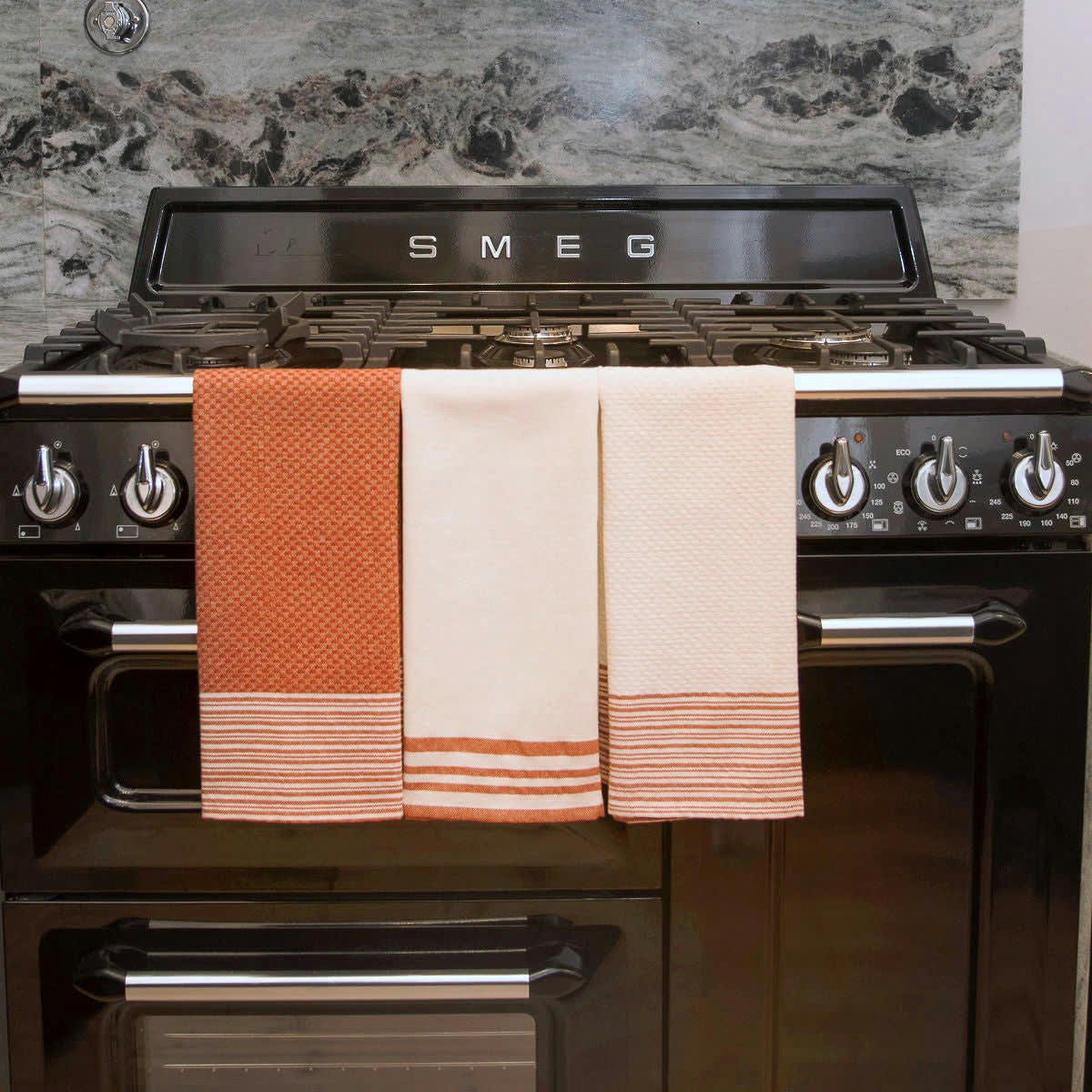 MAHDIA - Torchons (x3) coton  45x70 tomette