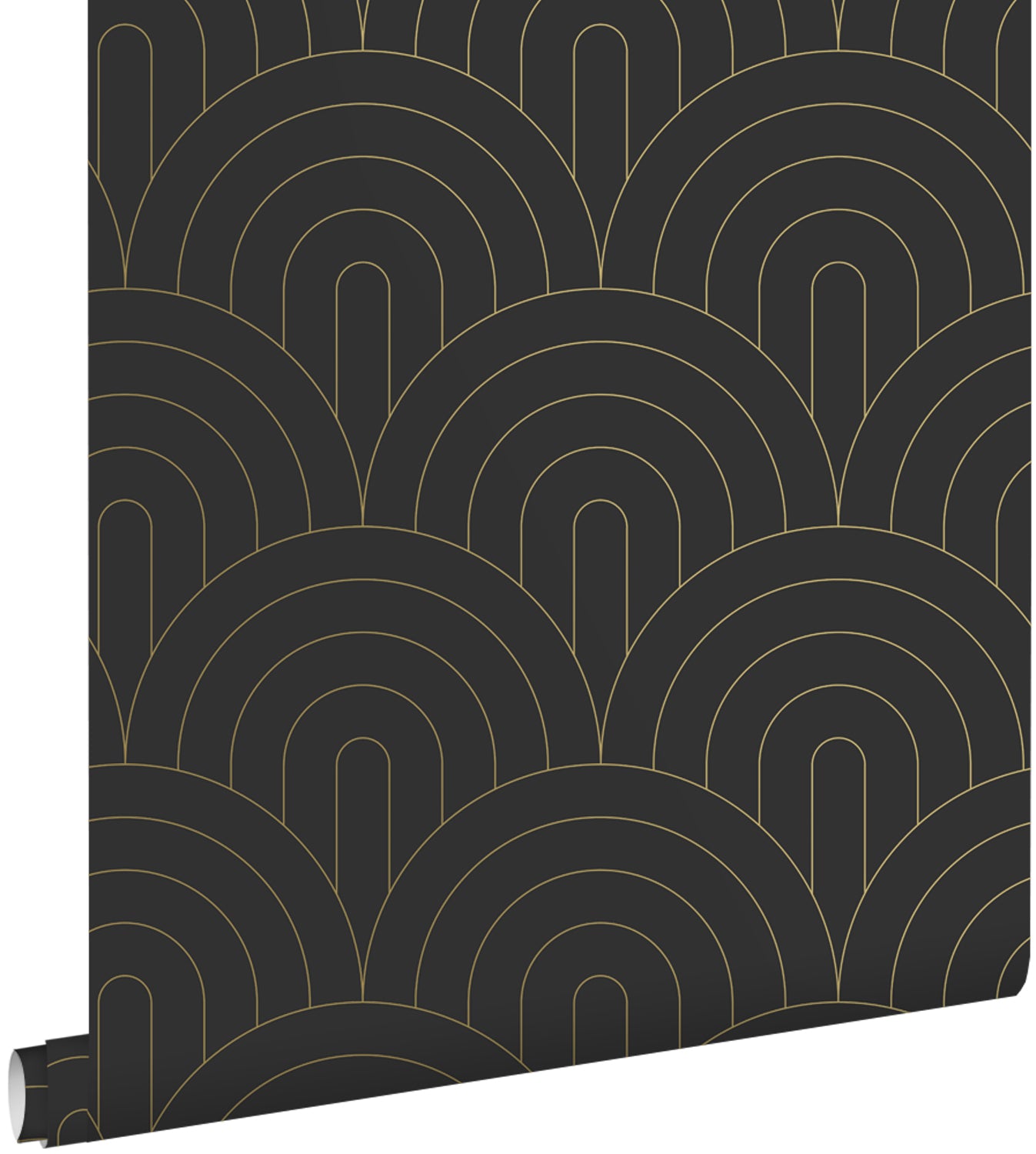 ESTAhome behang art deco motief zwart wit - 53 cm x 10.05 m - 139742