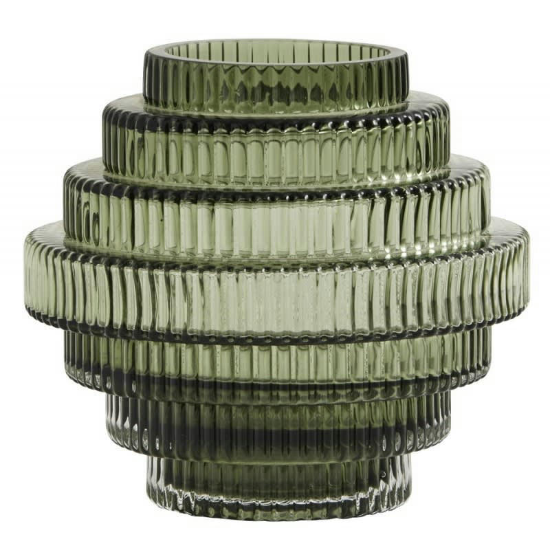 FOREST - Vase en verre vert H16cm