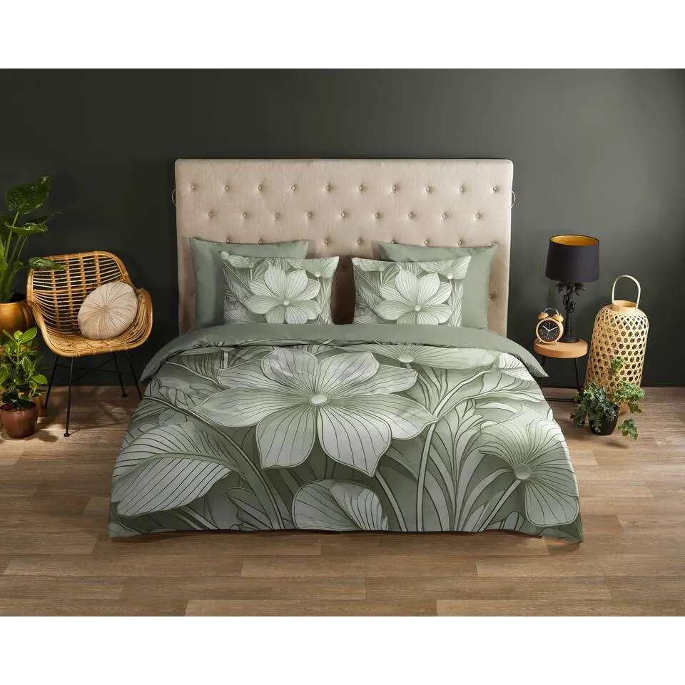 Good Morning Artdeco Dekbedovertrek Groen-2-persoons (200 x 200/220 cm)