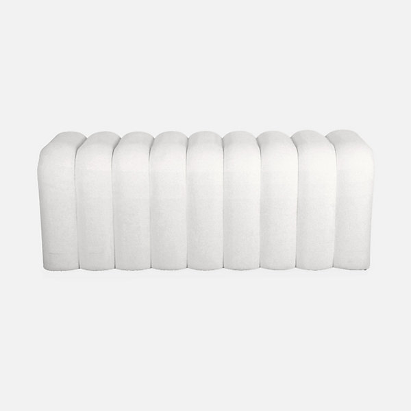 Banc. bout de lit blanc contemporain en tissu