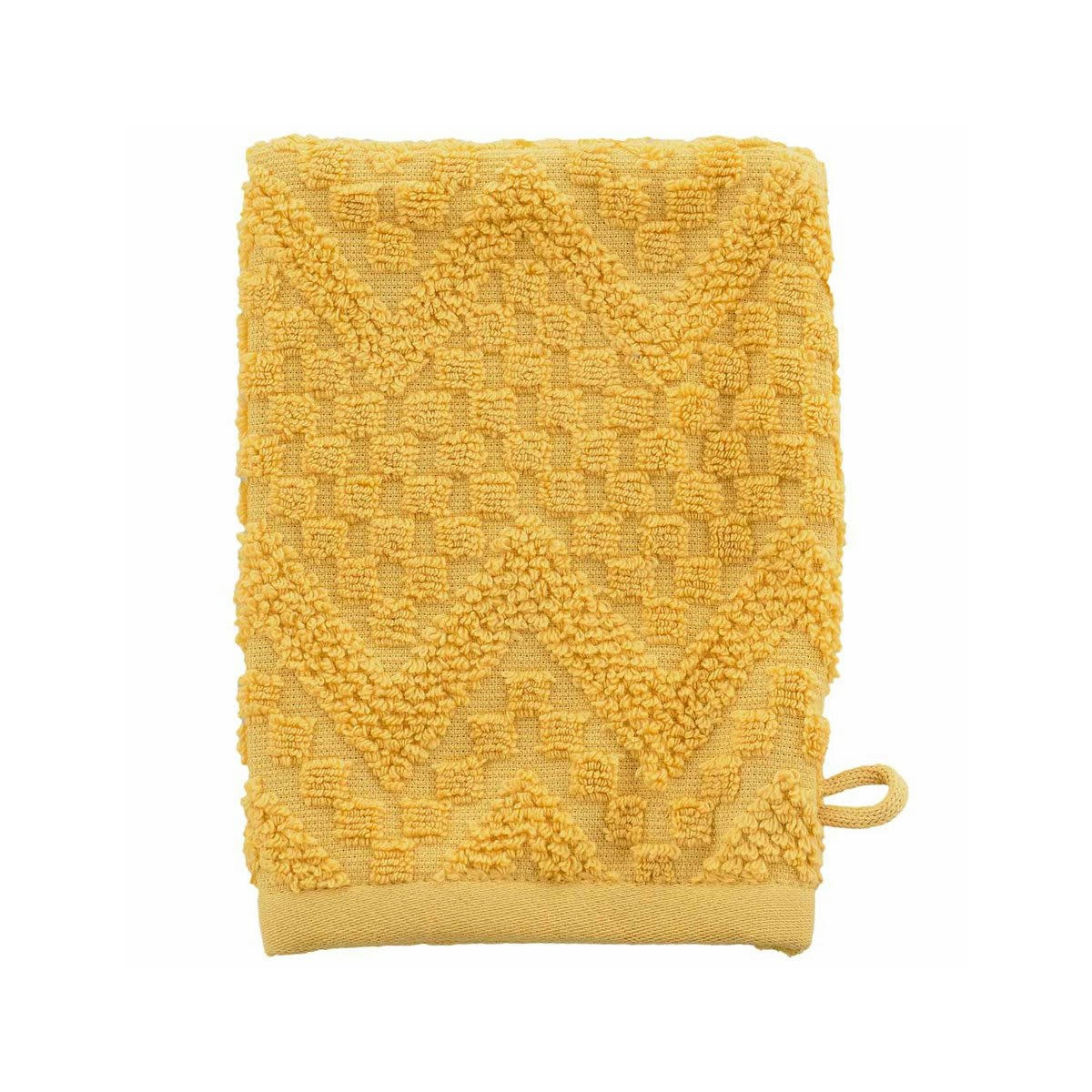 MALAWI - Lot de 2 gants de toilette en coton biologiqu miel 16x22 cm