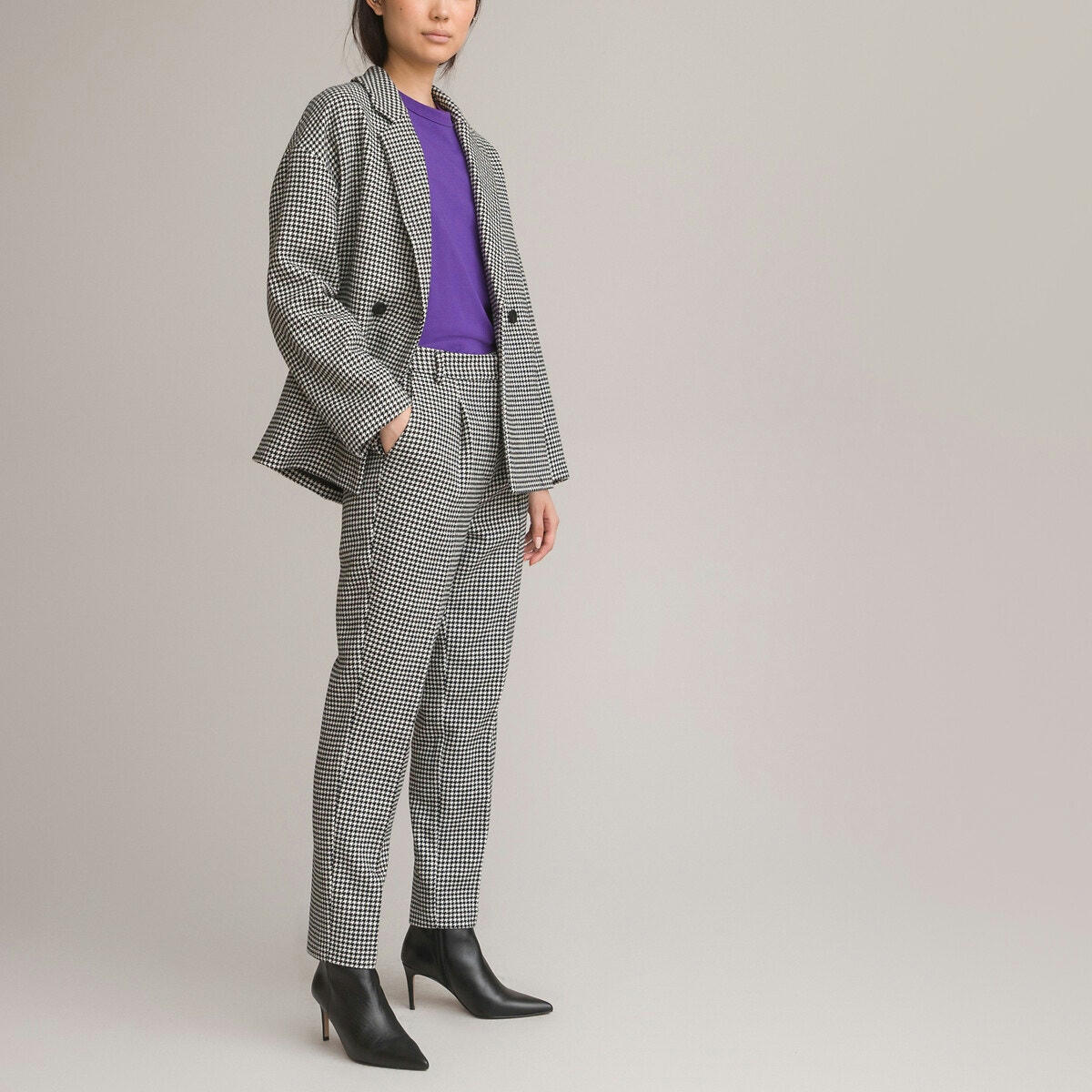 Veste ample motif pied-de-poule