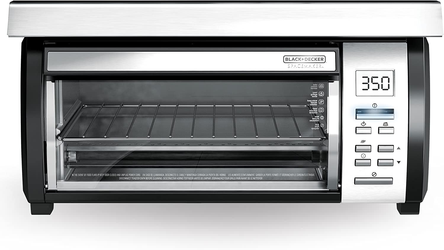 BLACK+DECKER SpaceMaker Under-Counter Toaster Oven, Digital Controls, Black/Stainless Steel, Fits 9锟芥锟斤拷 Pizza, TROS1000D