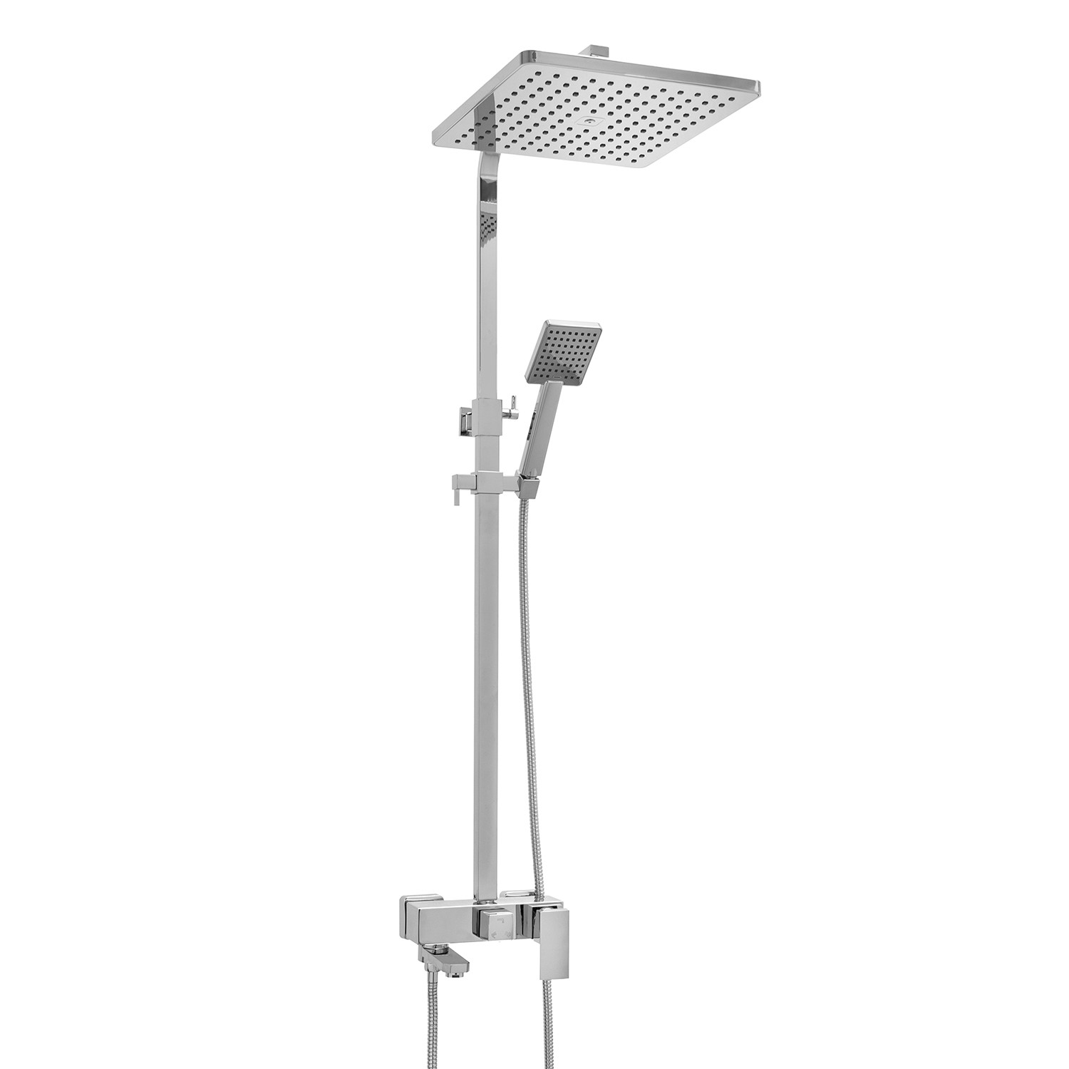 Zestaw prysznicowy CUBE-30 do wanny chrom bateria deszczownica 30 cm -Yoka