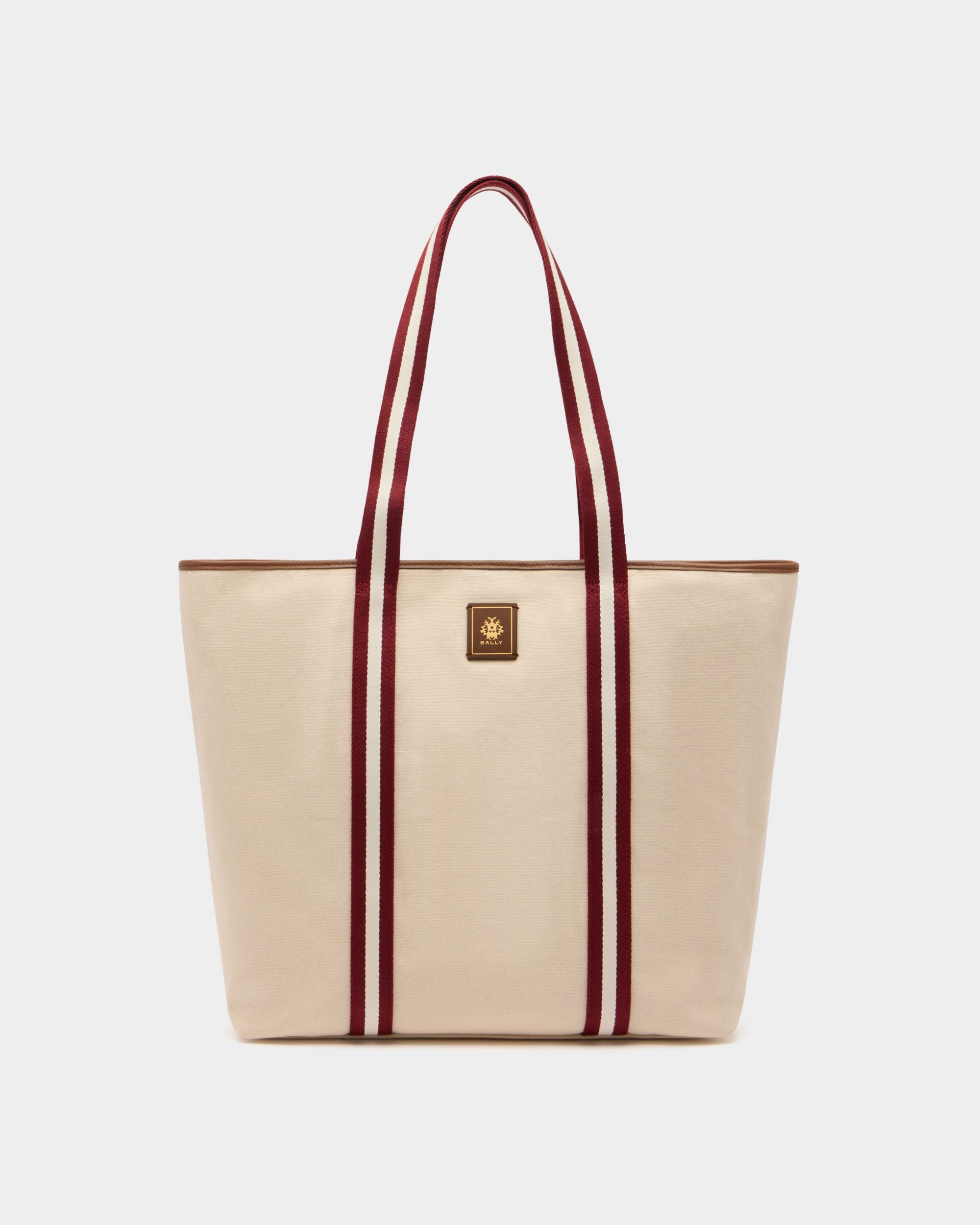 Edelbliss Tragetasche Aus Naturfarbenem Canvas Mit Bally-Ribbon-Detail