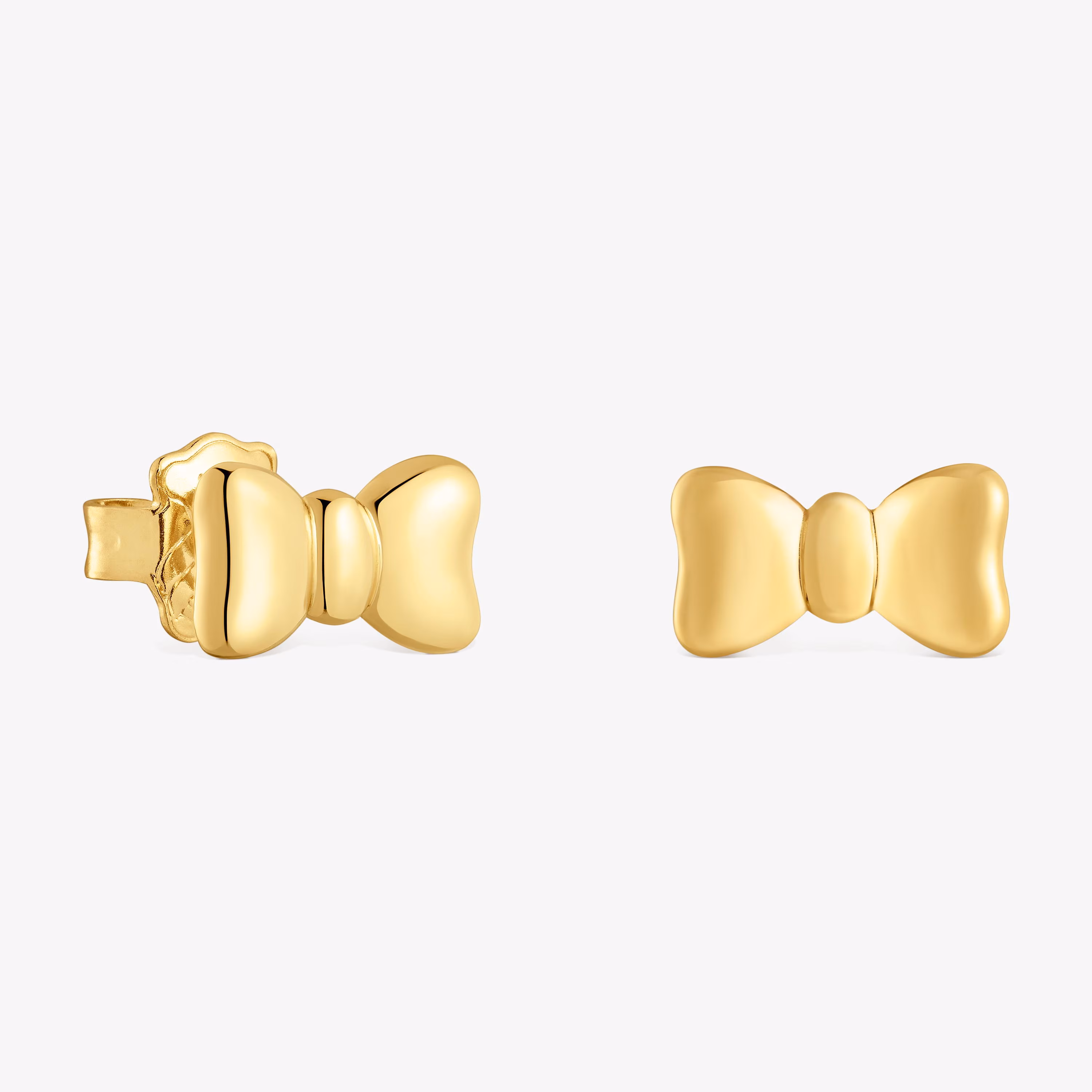Pendientes lazo con baño de oro de 18 kt sobre plata TOUS Ribbon