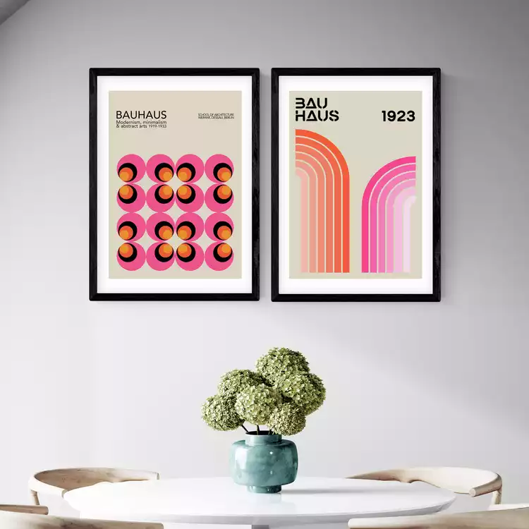 East End Prints Bauhaus Twin Set Black Frame Art Print - A3
