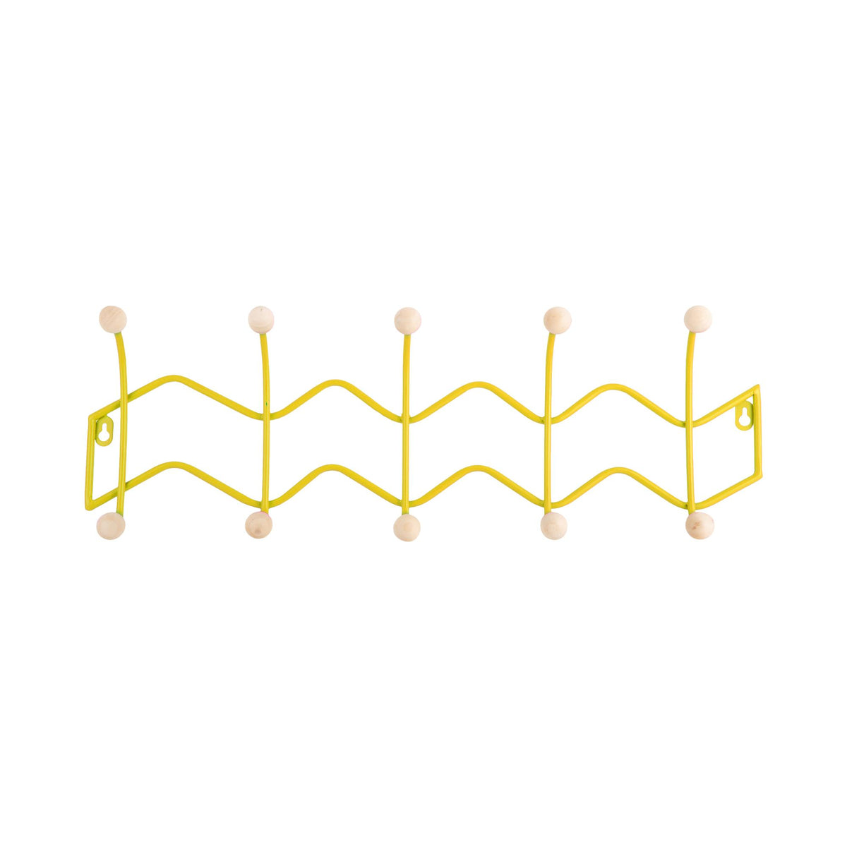 Present Time kapstok Double Zig Zag - geel - 61x6.5x20cm