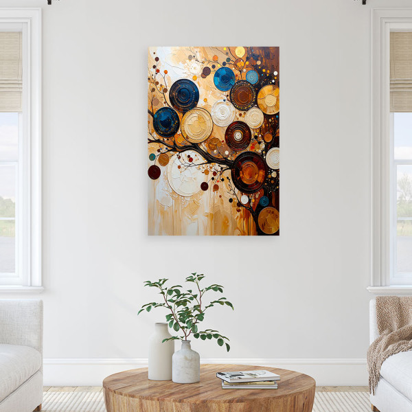 Feeby Obraz do salonu nowoczesny, Abstrakcja Koła Gałązki 40x60