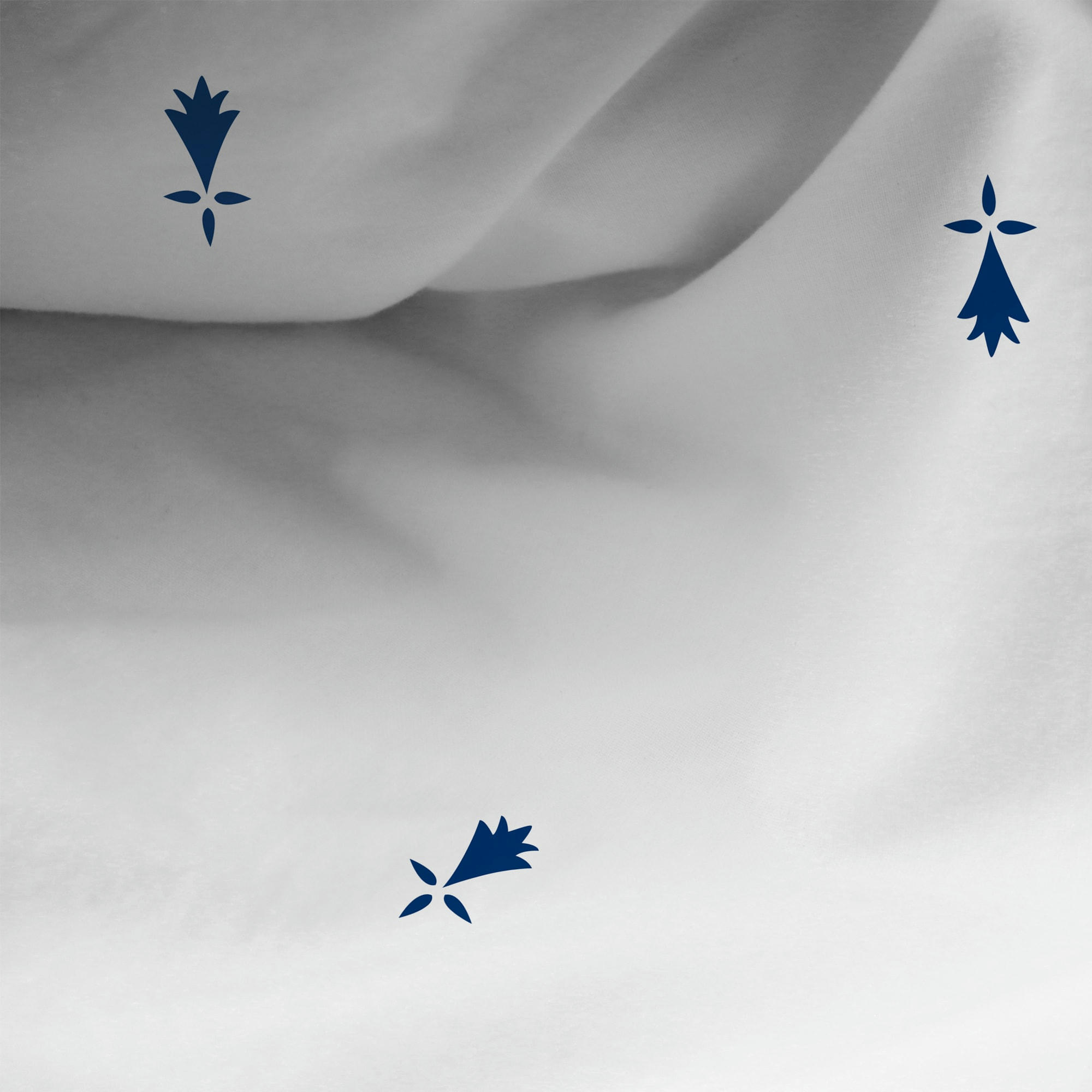 BREIZH - Drap-housse imprimé en coton Blanc 90x190/200cm - Bonnet 30cm