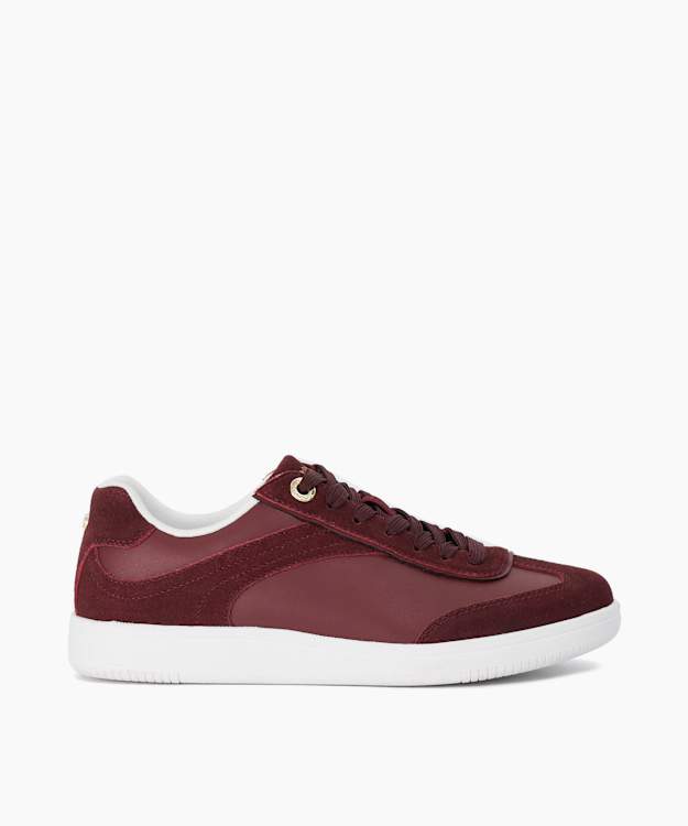 Emilias Burgundy - Leather Lace-Up Trainers