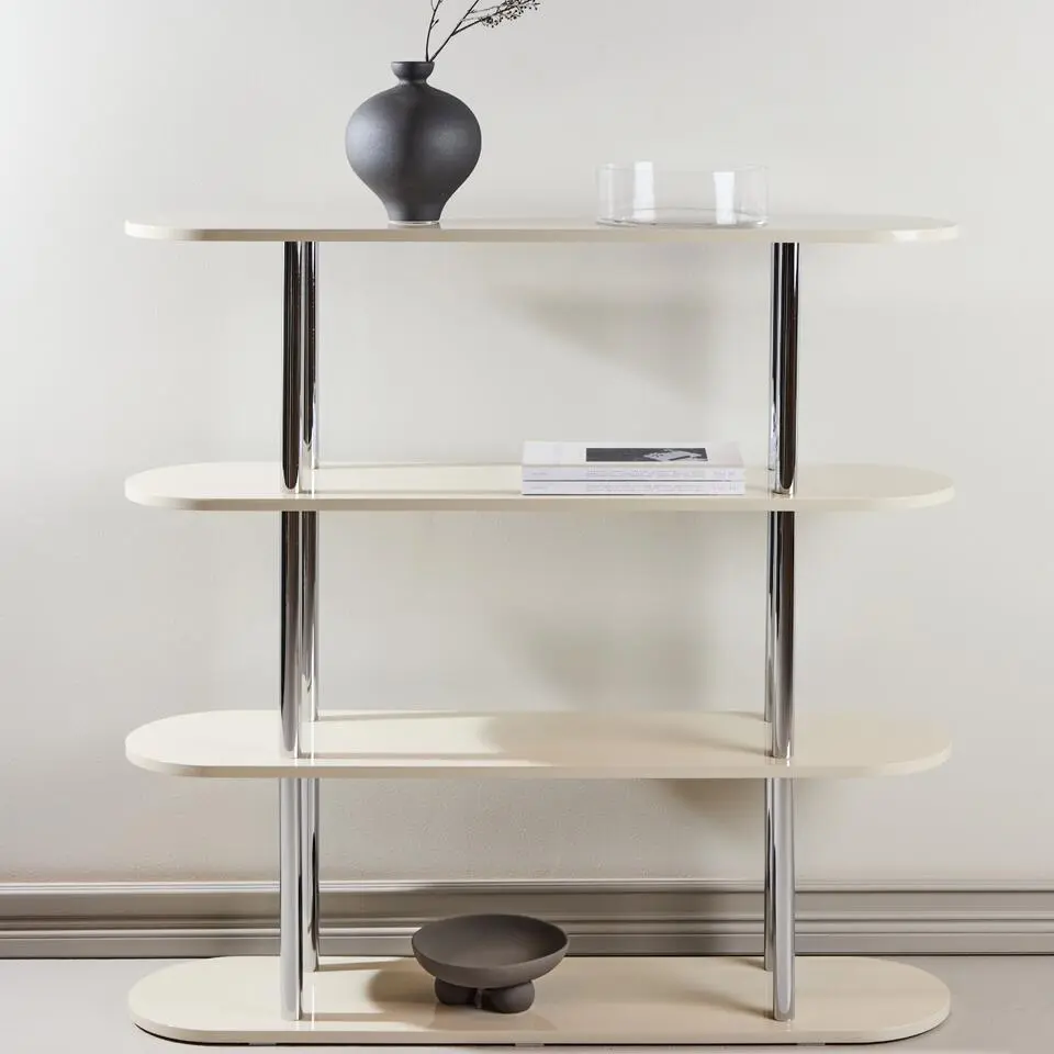 Kast Wit/Chrome - 120x30x116cm - Zino