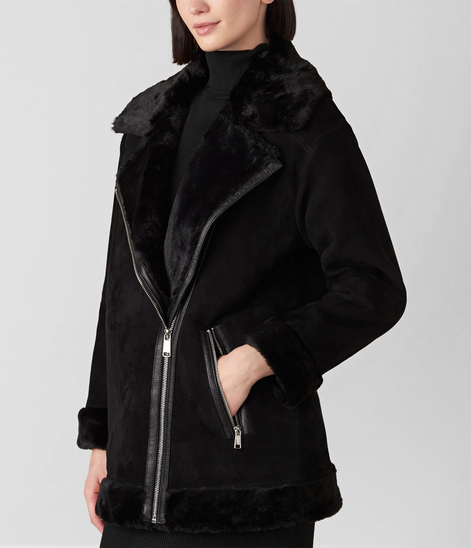 Giovanna Suede Asymmetrical With Faux Fur Lining