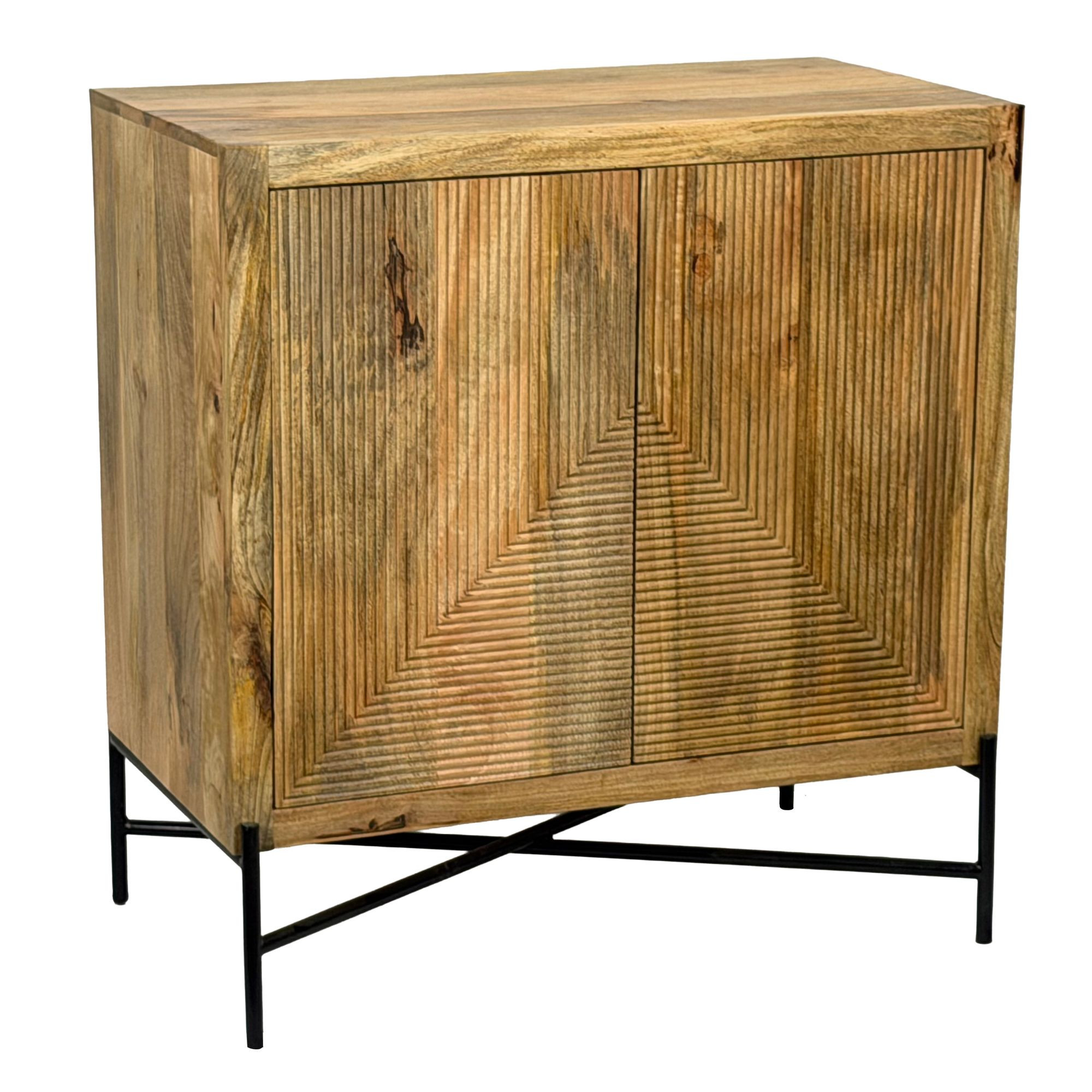 Komoda z litego drewna 91x96cm Szafka stojąca do przedpokoju z drzwiami