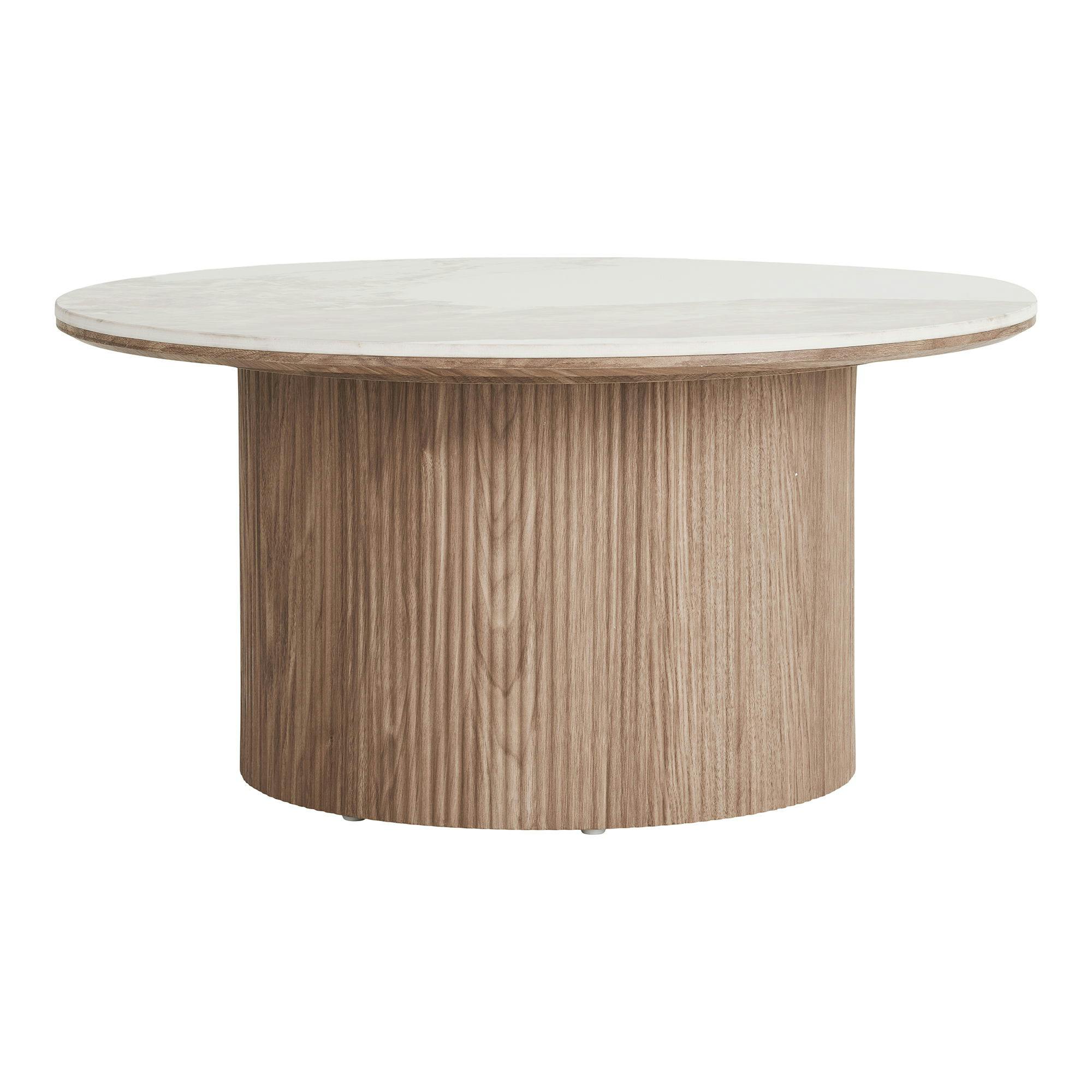Table basse ronde en céramique effet marbre Ø80 cm PRATO
