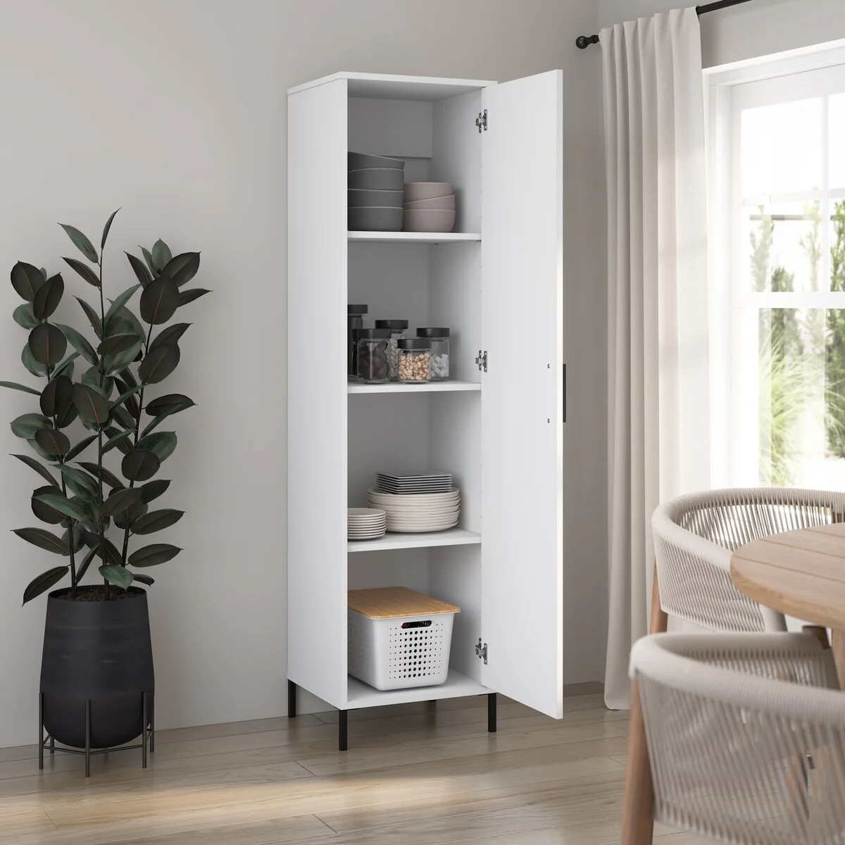 Essence Narrow Kitchen Pantry Cabinet by Bush Furniture