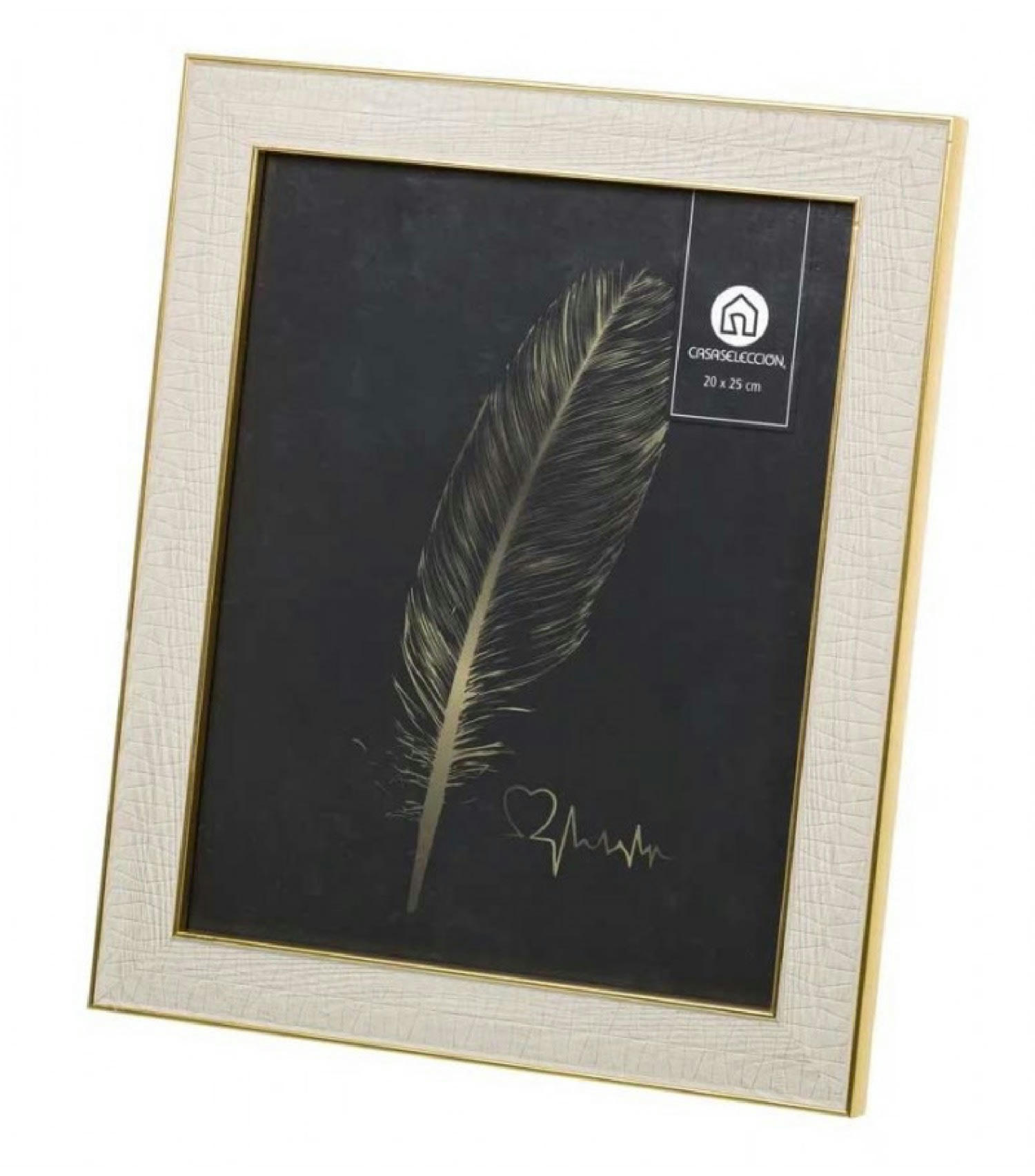 - Cadre photo à poser couleur or et blanc 20x25cm