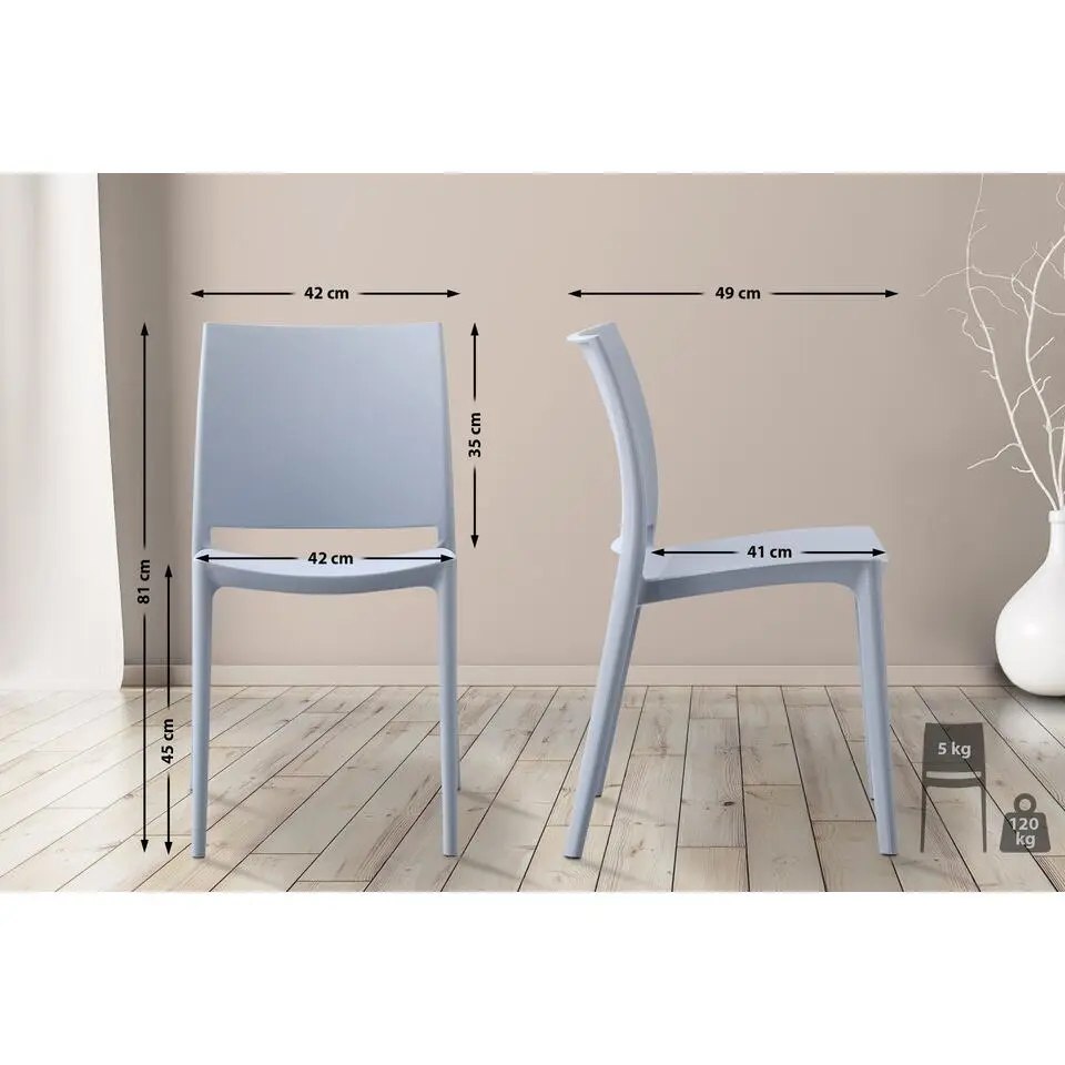 CLP Tuinstoel Meton Kunststof - licht grijs