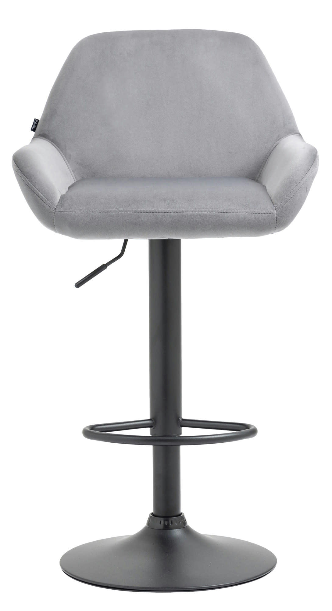 VELOURS - Tabouret de bar velours ajustable pivotant velours Gris
