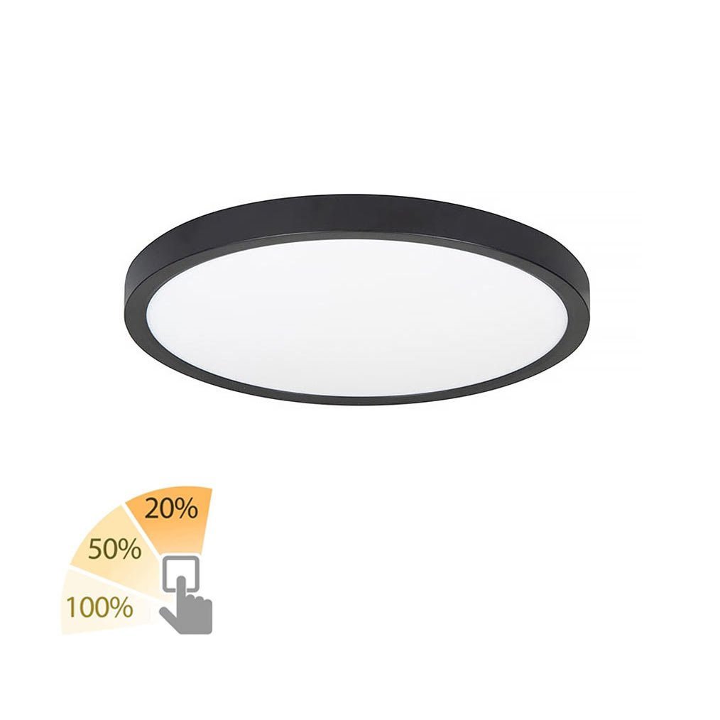 Highlight plafondlamp Piatto - 1 lichts - 23.5 x 2.5  cm - zwart