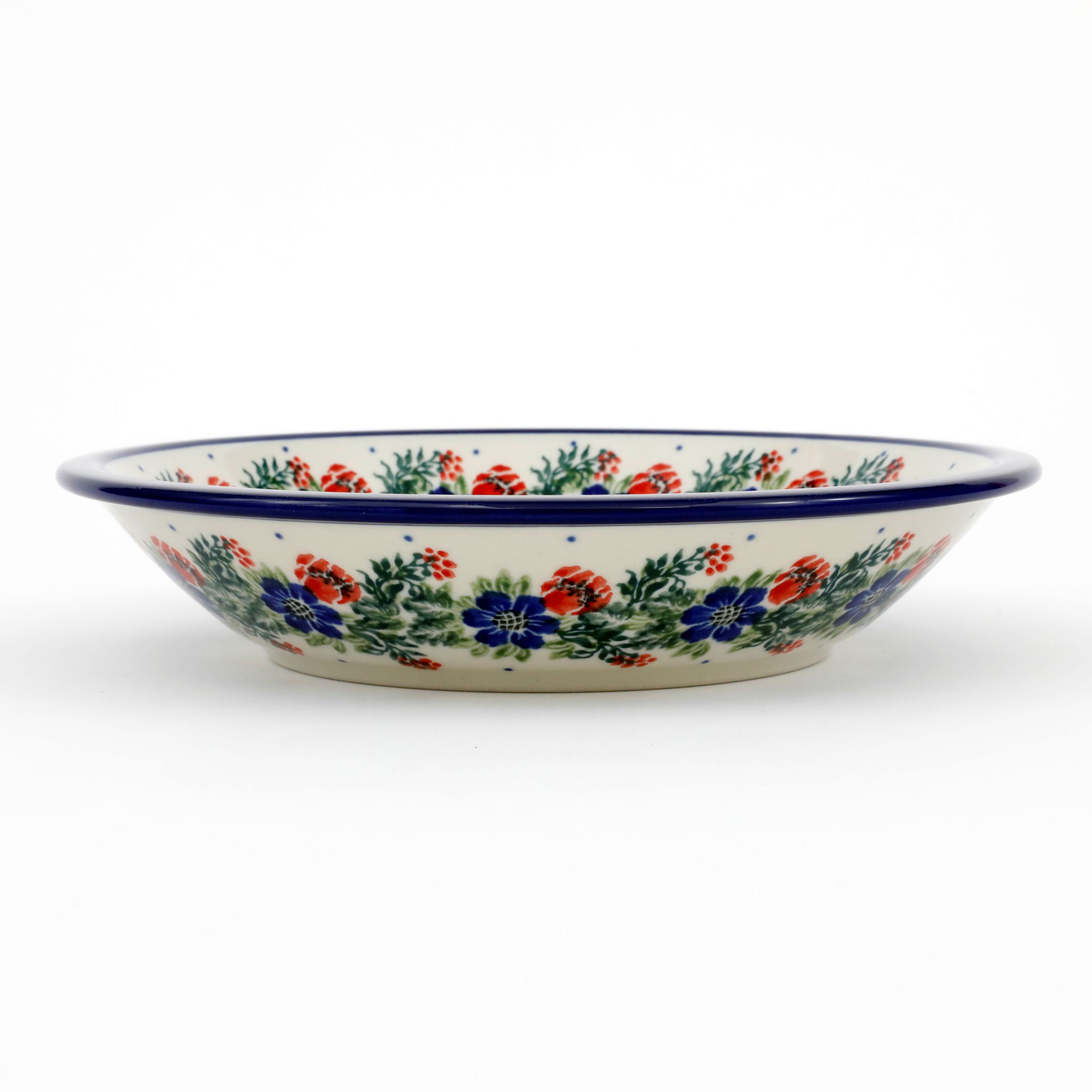 Talerz ceramiczny, głęboki 026 21,5 cm1535X Czerwony wianuszek