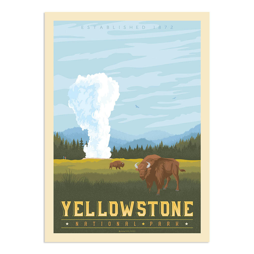 - Affiche Yellowstone National Park 30x40 cm