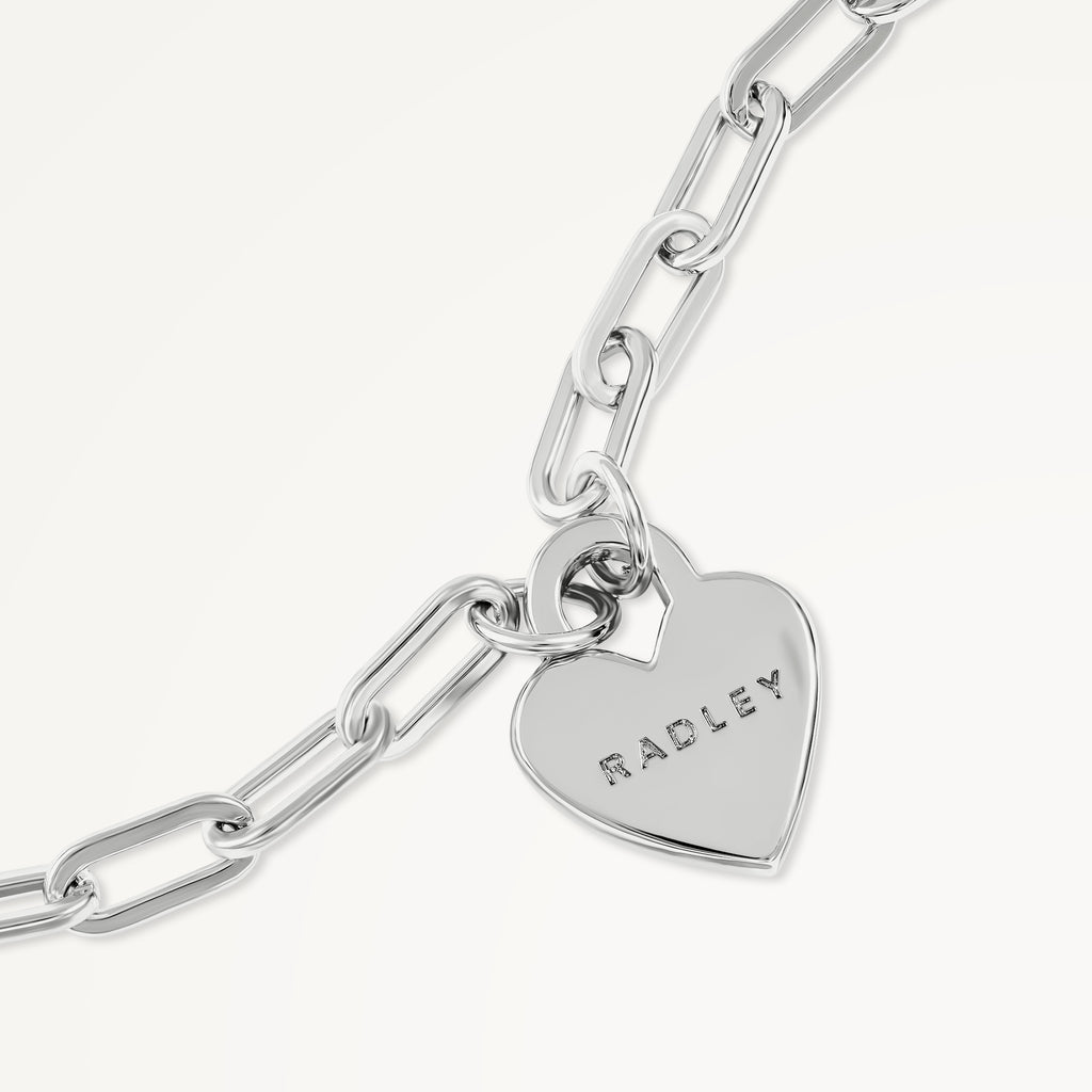 SELSEY STREET HEART CHARM BRACELET SILVER