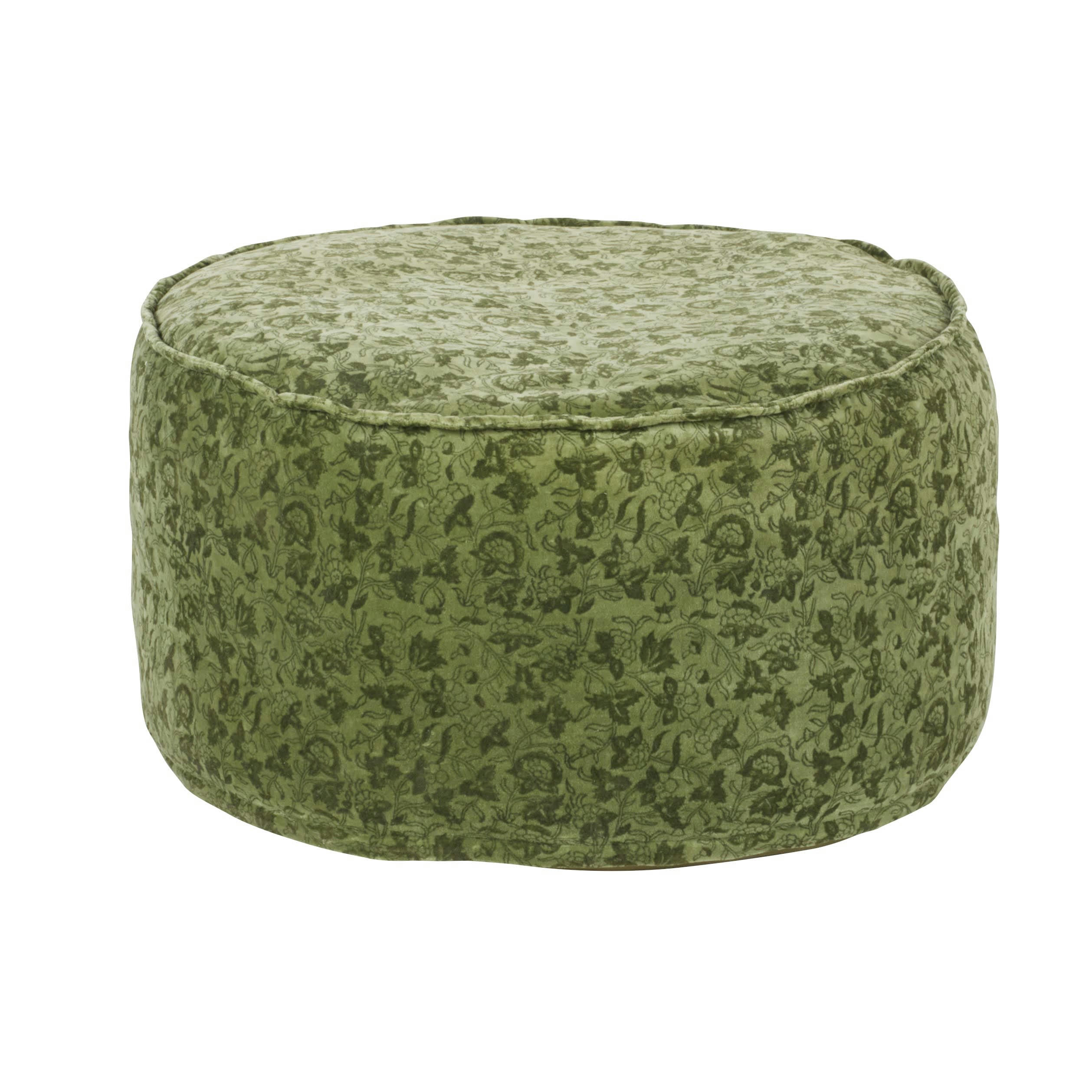 - Pouf en coton vert forêt