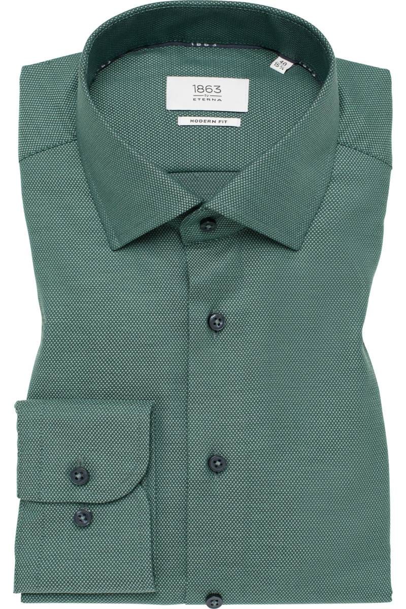 ETERNA 1863 Modern Fit Hemd dunkelgrün, Strukturiert