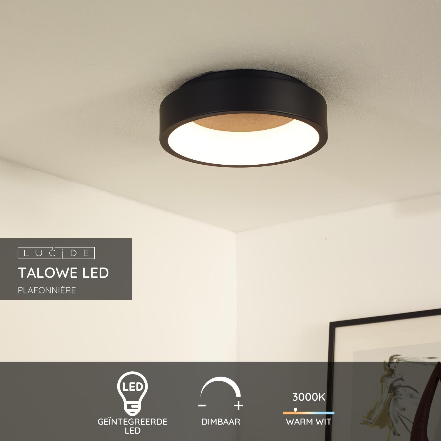 Talowe 30 plafondlamp Ø30 LED zwart
