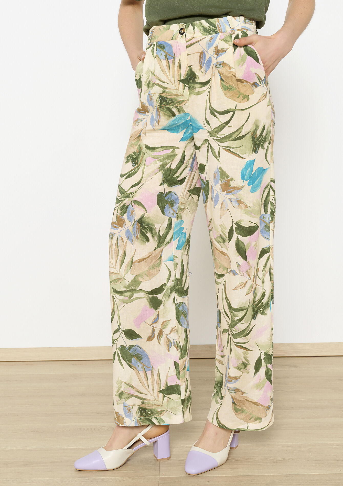 Wijde bedrukte broek