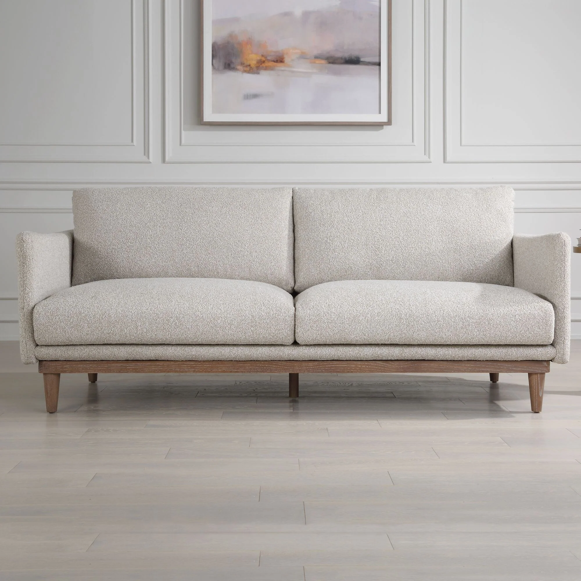 Solid Loveseat Sofa - 83 - Sand Gray
