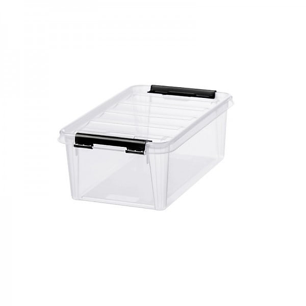 Boîte de rangement en Plastique avec couvercle 4 litres - Clips Blancs