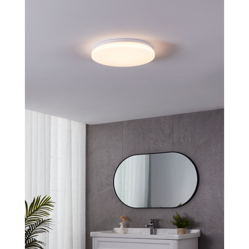 Plafonnier LED Frania-S blanc Ø 31 cm blanc chaud 1800 lm 15 W EGLO
