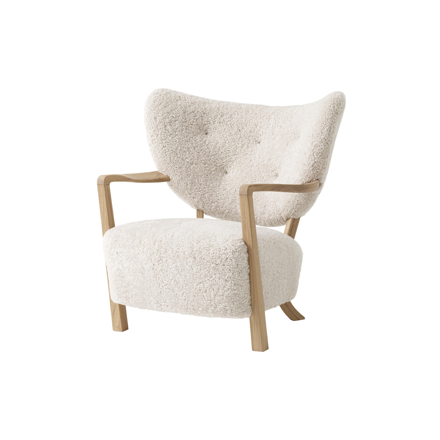 Wulff ATD2 Lounge Chair, sheepskin moonlight/oiled oak