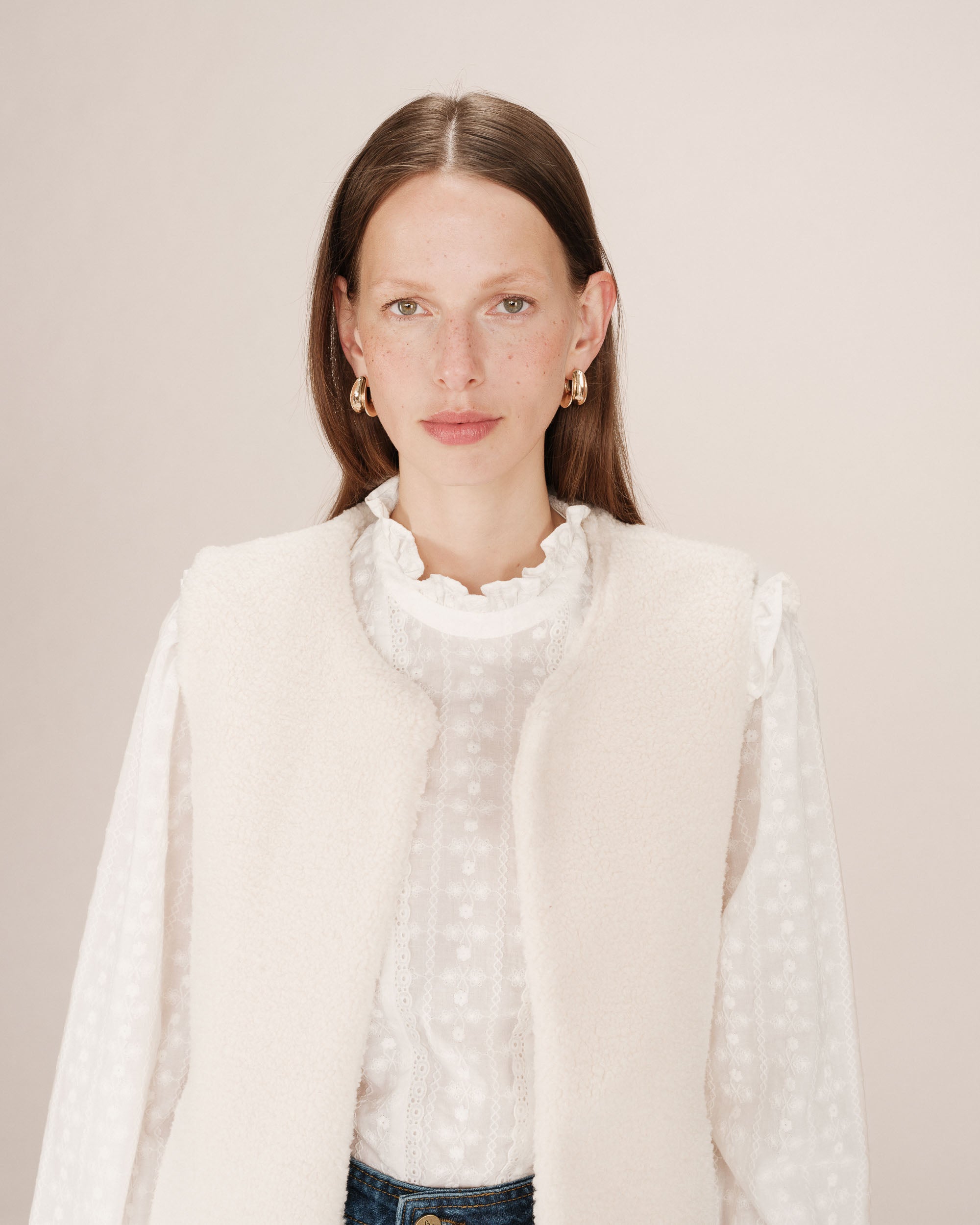 Veste en faux shearling ecru Sinatra